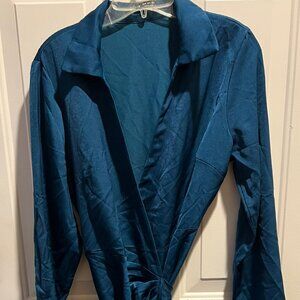 Never Worn Teal Long Wrap Dress Sz XL